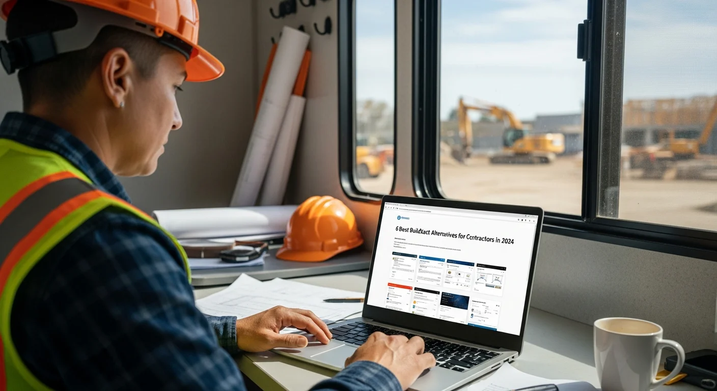 Contractor comparing construction software alternatives to Buildxact