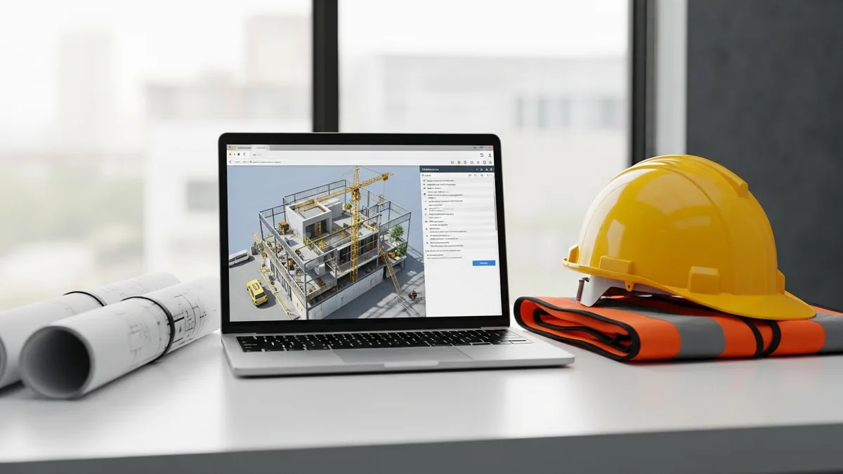 Handyman and happy client standing and discussing in a kitchen.