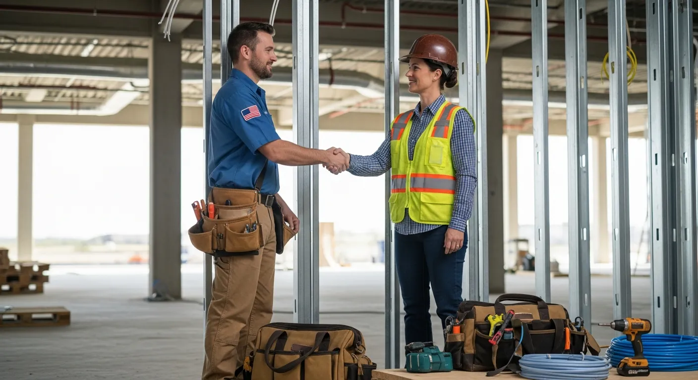Contractor comparing ServiceTitan alternatives on a laptop at a job site