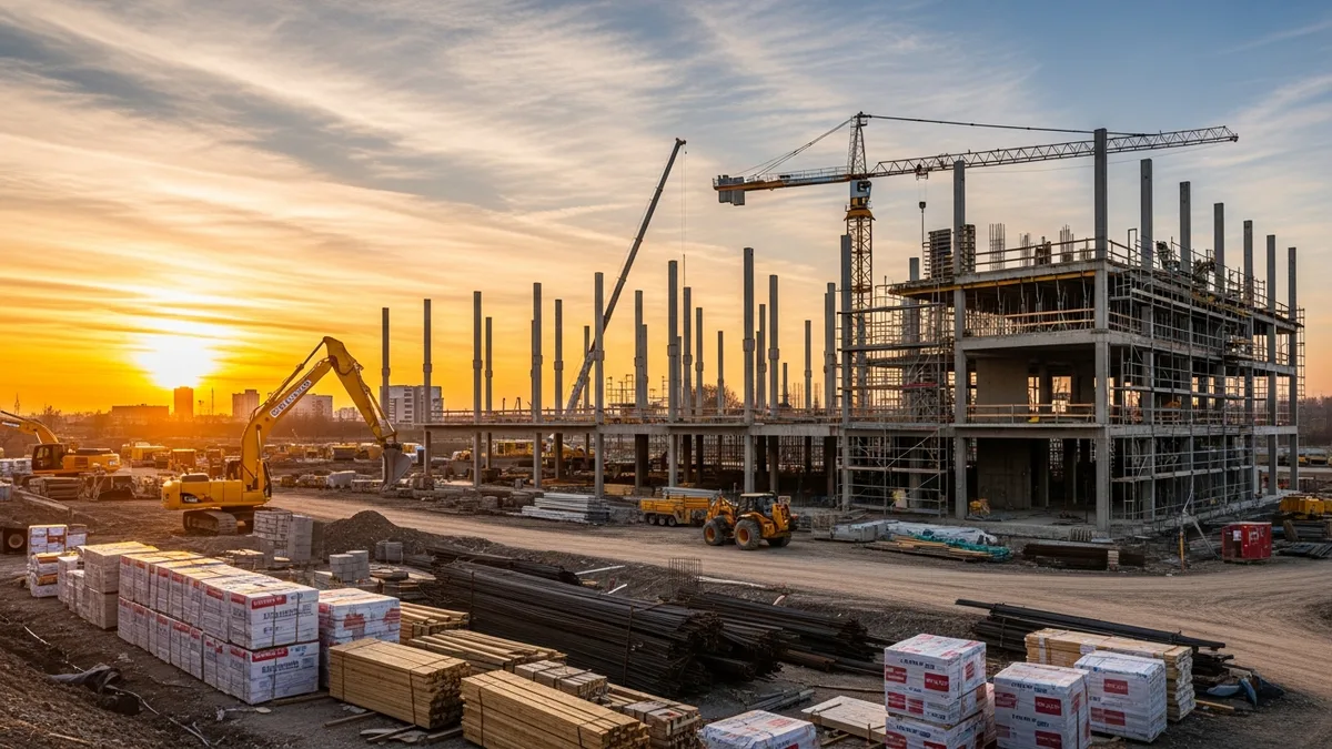 Compaction equipment compacting backfill soil around a foundation