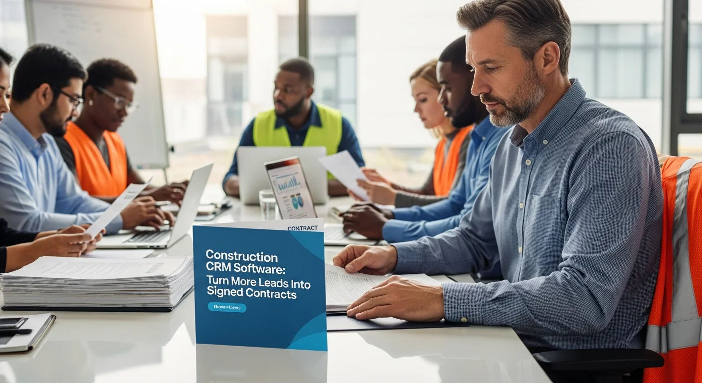 Contractor managing leads on a CRM dashboard