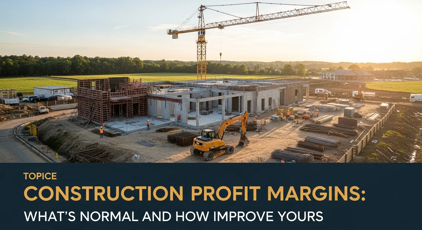 Contractor reviewing job cost reports and profit margins