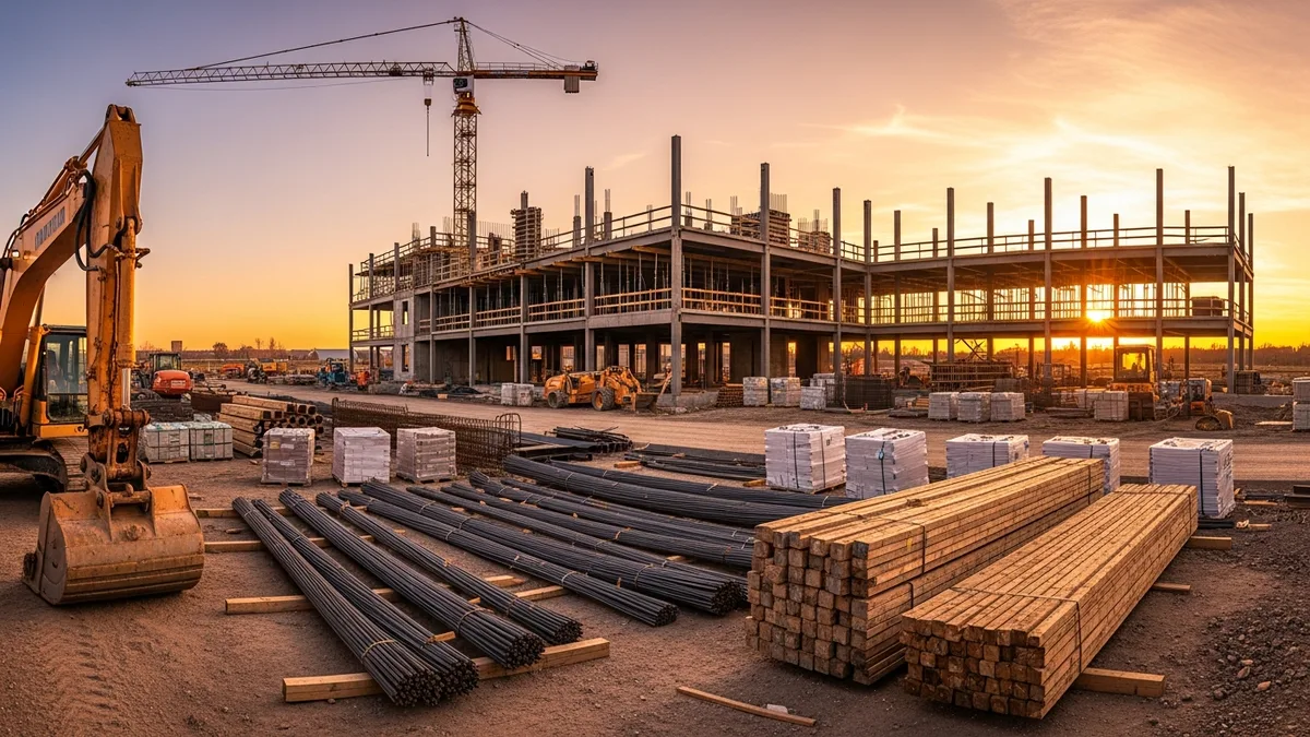 Construction surveyor using a total station on a job site