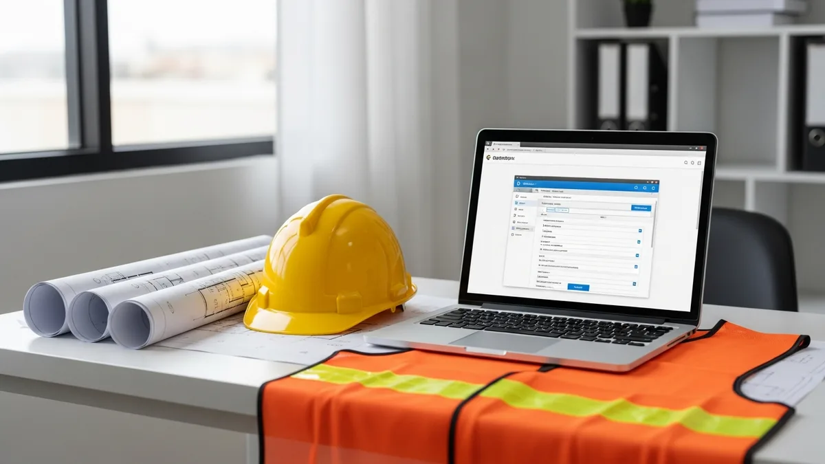 Landscaping contractor working on a lawn.