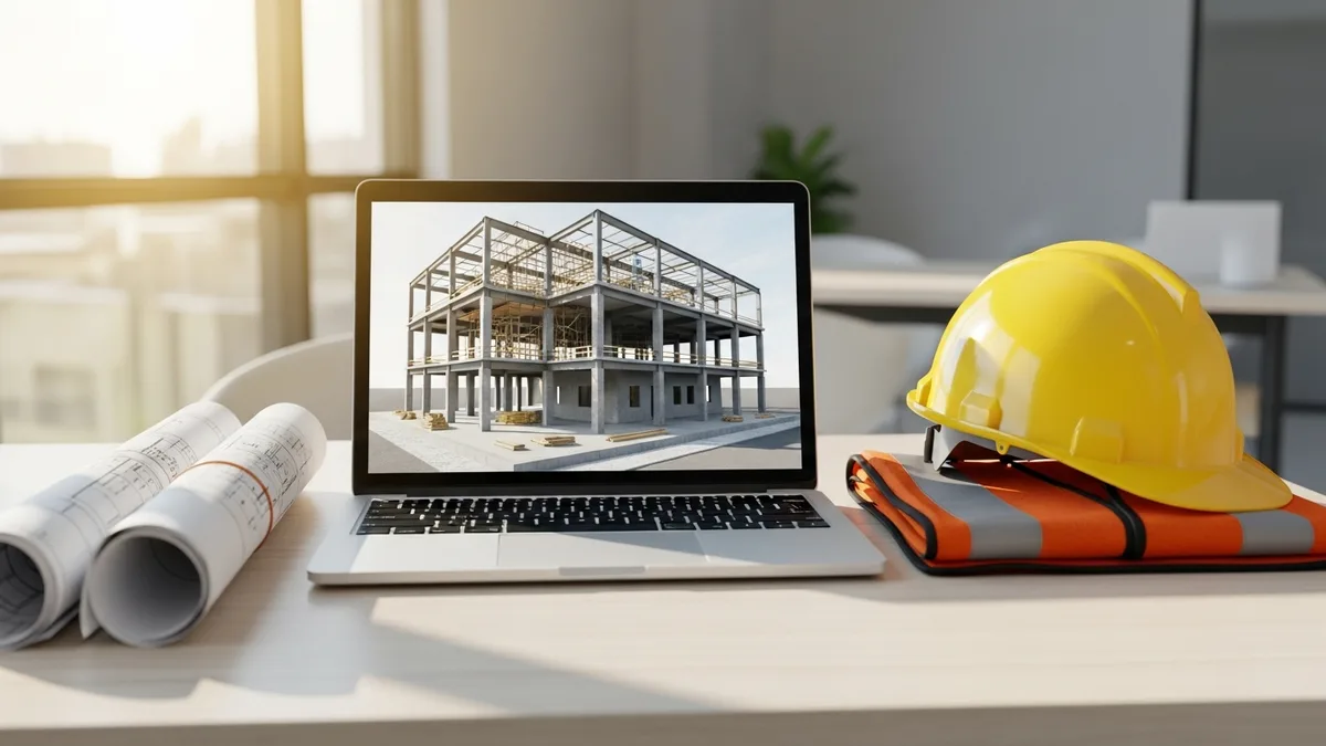 Team evaluating construction software options together