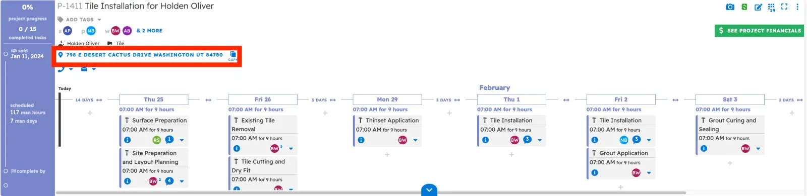 Copy addresses from Projul