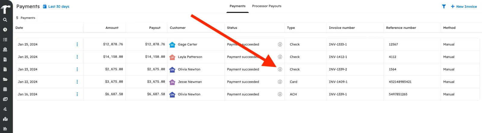 Payment Center Tool Tip