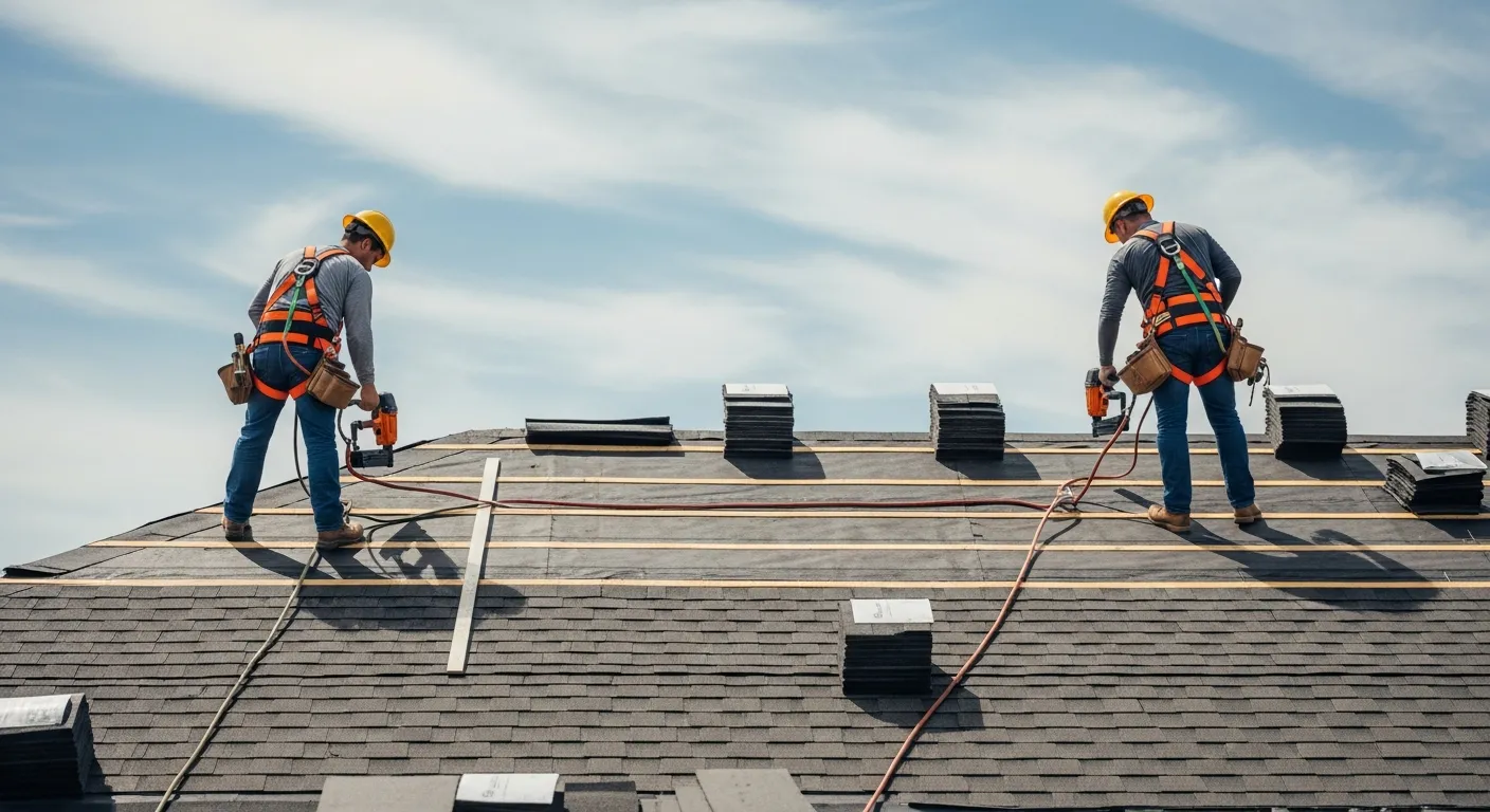 Contractor on a job site taking pictures of the project with his phone.