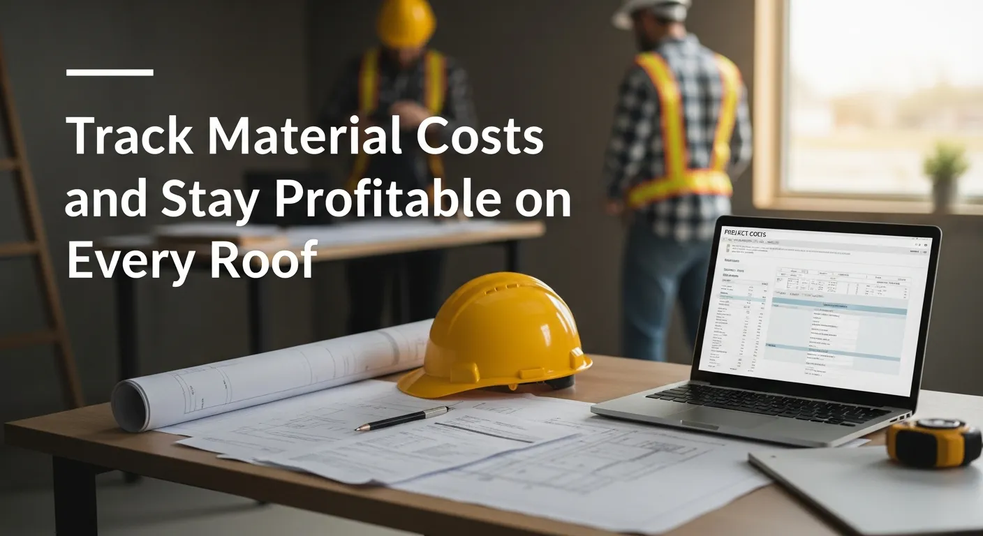 Contractor using a laptop on the job site