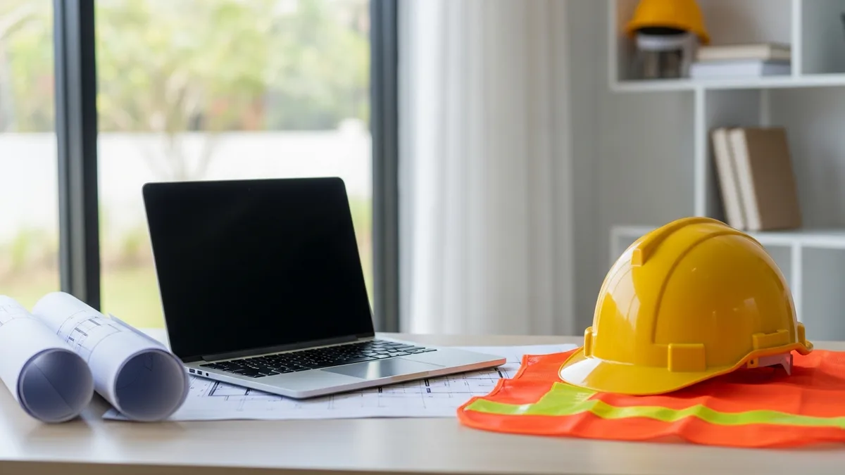 A contractor working on a ceramic tile roof