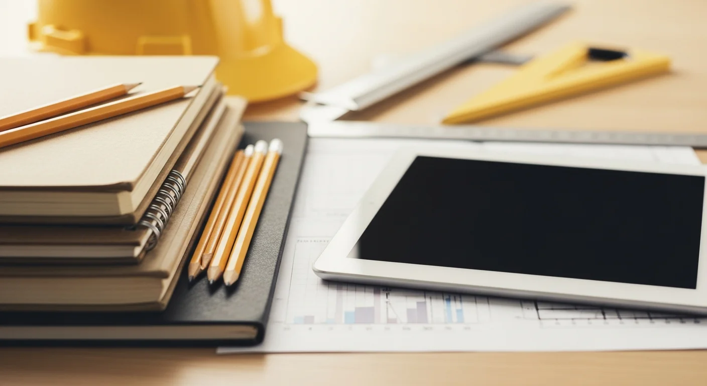 Contractor transitioning from paper notes to construction management software on a tablet